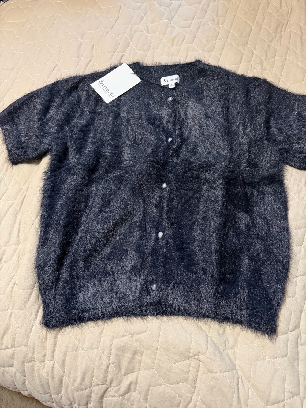 Black fizzy sweater NWT Large